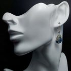 K2 azurit ezüst fülbevaló