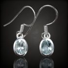 Akvamarin ezüst fülbevaló