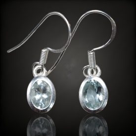 Akvamarin ezüst fülbevaló