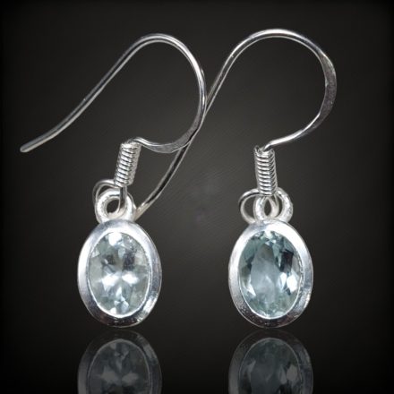 Akvamarin ezüst fülbevaló