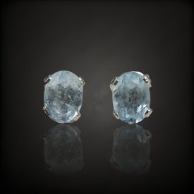 Akvamarin ezüst fülbevaló