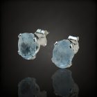 Akvamarin ezüst fülbevaló