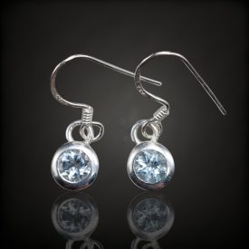 Akvamarin ezüst fülbevaló