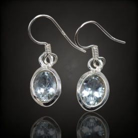 Akvamarin ezüst fülbevaló