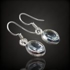 Akvamarin ezüst fülbevaló