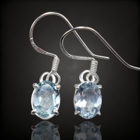 Akvamarin ezüst fülbevaló