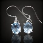 Akvamarin ezüst fülbevaló