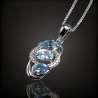 Akvamarin topáz ezüst medál