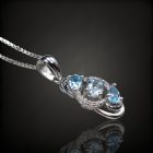 Akvamarin topáz ezüst medál