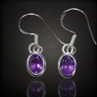 Ametiszt ezüst fülbevaló