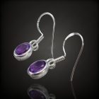 Ametiszt ezüst fülbevaló