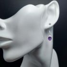 Ametiszt ezüst fülbevaló