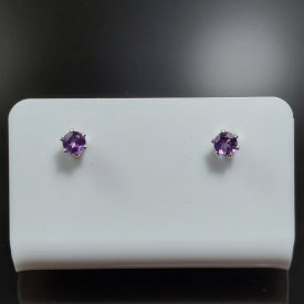 Ametiszt ezüst fülbevaló