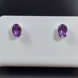 Ametiszt ezüst fülbevaló