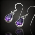 Ametiszt ezüst fülbevaló