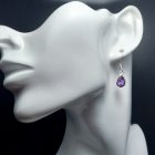 Ametiszt ezüst fülbevaló