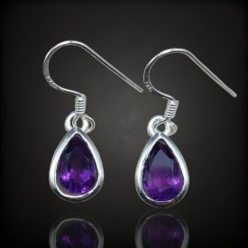 Ametiszt ezüst fülbevaló