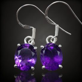 Ametiszt ezüst fülbevaló