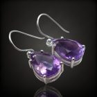Ametiszt ezüst fülbevaló