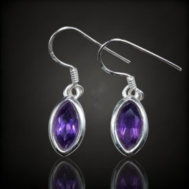 Ametiszt ezüst fülbevaló