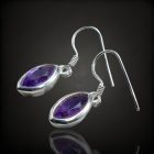 Ametiszt ezüst fülbevaló