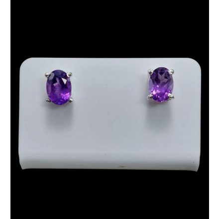 Ametiszt ezüst fülbevaló