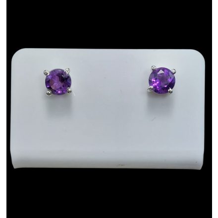 Ametiszt ezüst fülbevaló