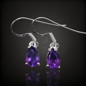 Ametiszt ezüst fülbevaló