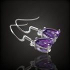 Ametiszt ezüst fülbevaló