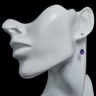 Ametiszt ezüst fülbevaló