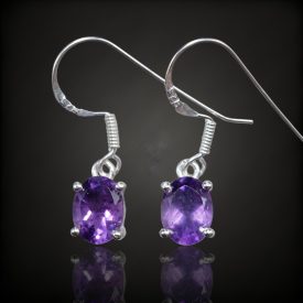 Ametiszt ezüst fülbevaló