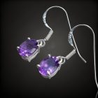 Ametiszt ezüst fülbevaló
