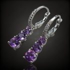 Ametiszt ezüst fülbevaló