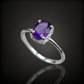 Ametiszt ezüst gyűrű