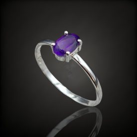 Ametiszt ezüst gyűrű