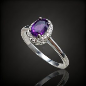 Ametiszt ezüst gyűrű