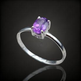 Ametiszt ezüst gyűrű