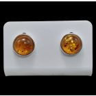 Borostyán ezüst fülbevaló