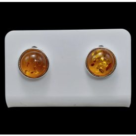 Borostyán ezüst fülbevaló