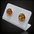 Borostyán ezüst fülbevaló