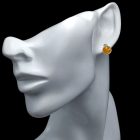 Borostyán ezüst fülbevaló