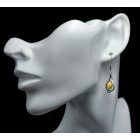 Borostyán ezüst fülbevaló