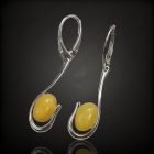 Borostyán ezüst fülbevaló