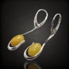 Borostyán ezüst fülbevaló