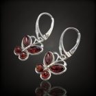 Borostyán ezüst fülbevaló