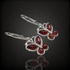 Borostyán ezüst fülbevaló