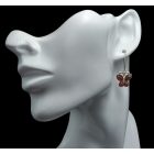 Borostyán ezüst fülbevaló