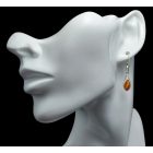 Borostyán ezüst fülbevaló