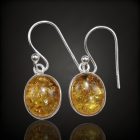 Borostyán ezüst fülbevaló