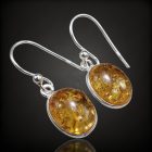 Borostyán ezüst fülbevaló